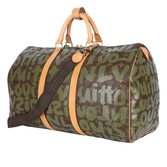 LOUIS VUITTON
STEPHEN SPROUSE GREEN MONOGRAM
GRAFFITI KEEPALL 50 with Strap - Picture 9 of 9